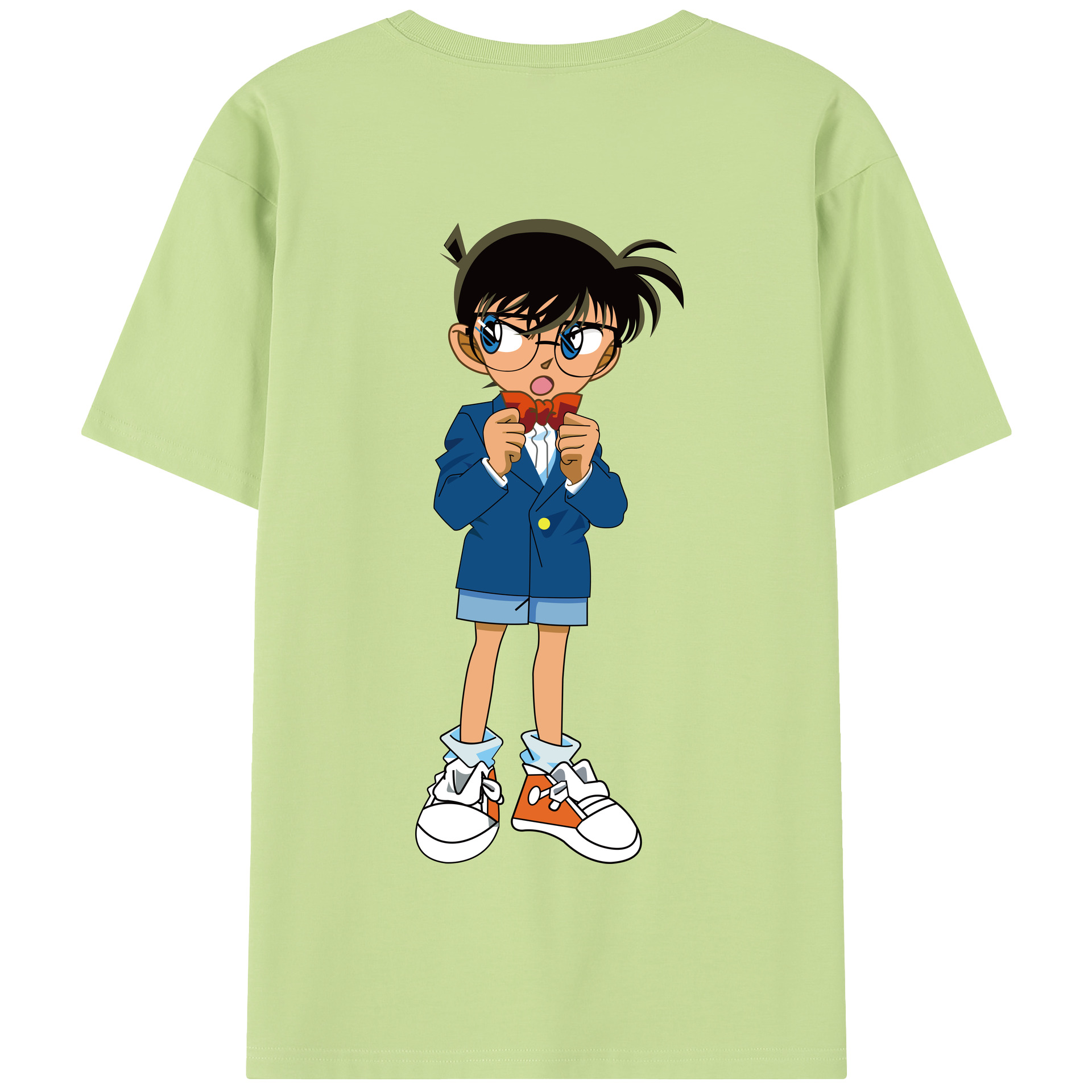 （画像用） 名探偵コナン 江戸川 コナン Detective Conan Conan Edogawa 綿100％半袖Tシャツ（背面プリント）